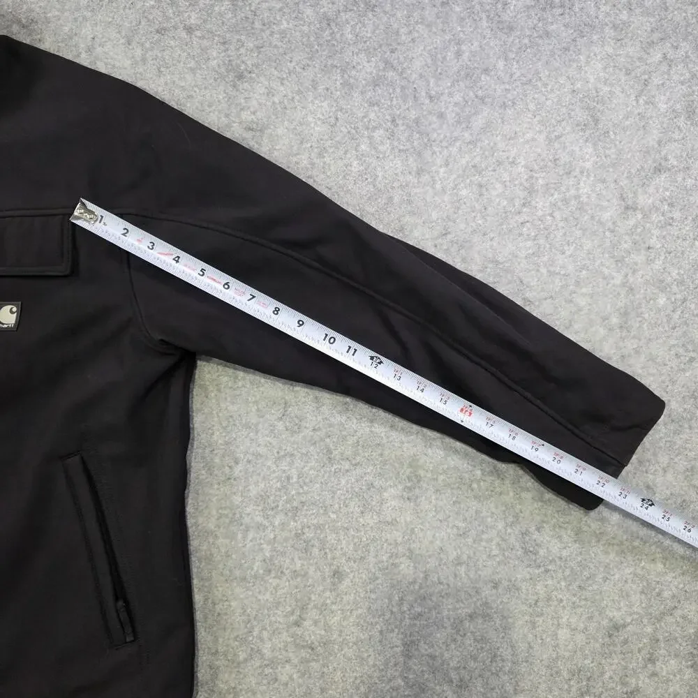 Carhartt Jacket Mens Large‎ Black Softshell Traditional Windbreaker Zip J176 BLK